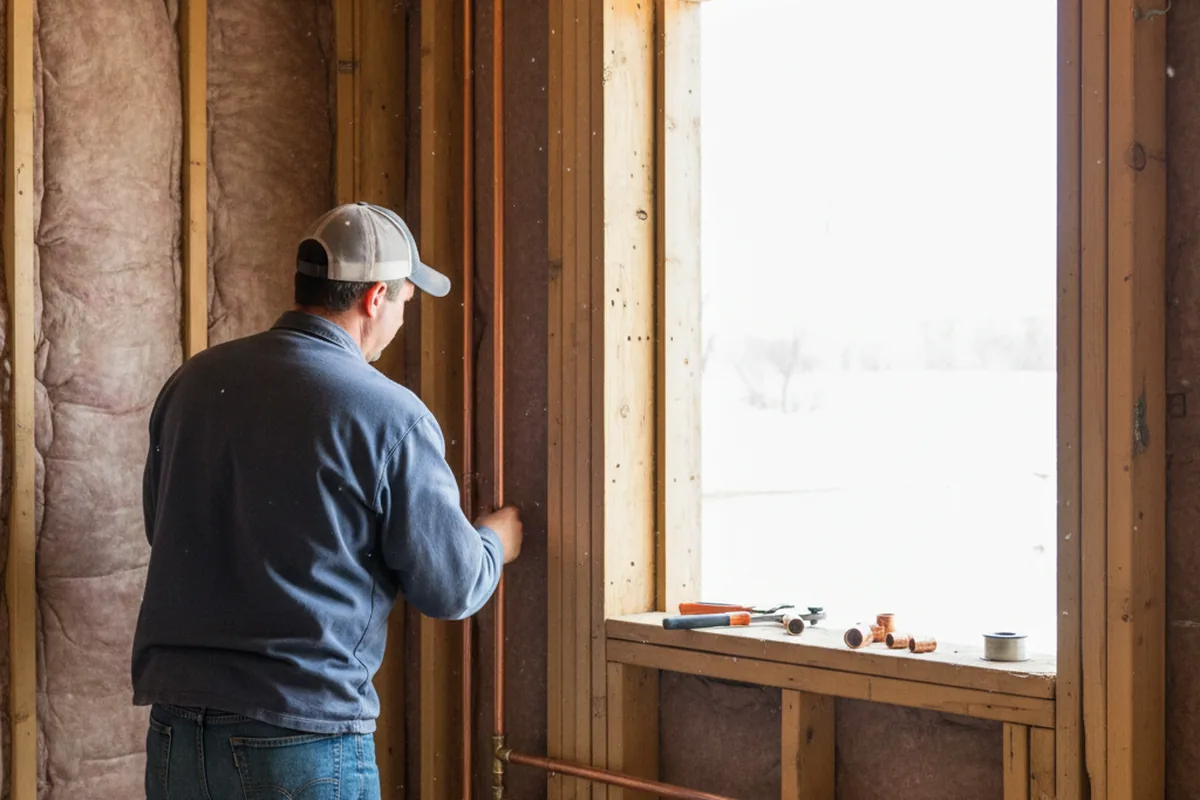 Licensed plumber running new copper supply lines in a Barry home